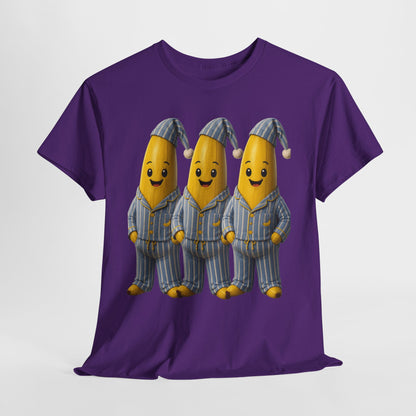 Bananas in Pyjamas – Three Smiling Bananas in Striped Pajamas Graphic T-Shirt