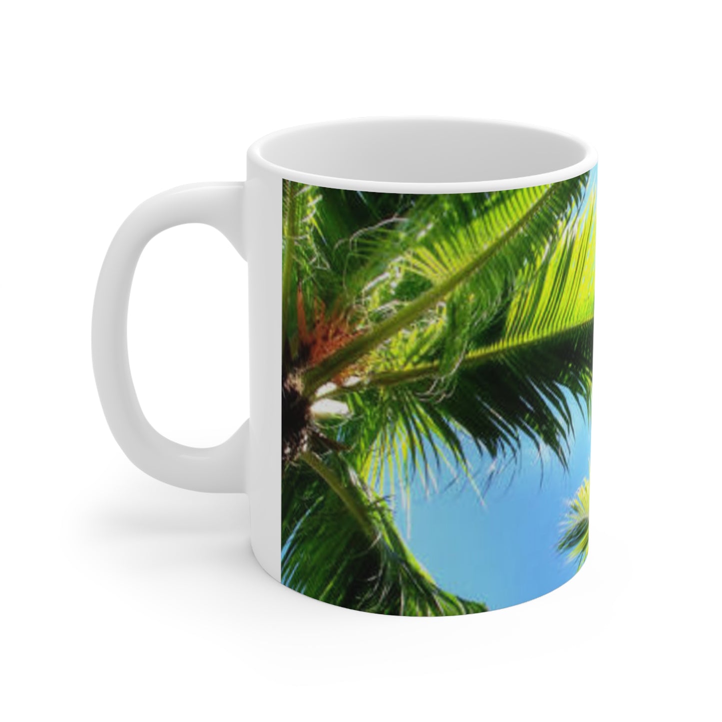Palm Tree Coffee Mug – Tropical Beach 11oz & 15oz Ceramic Cups