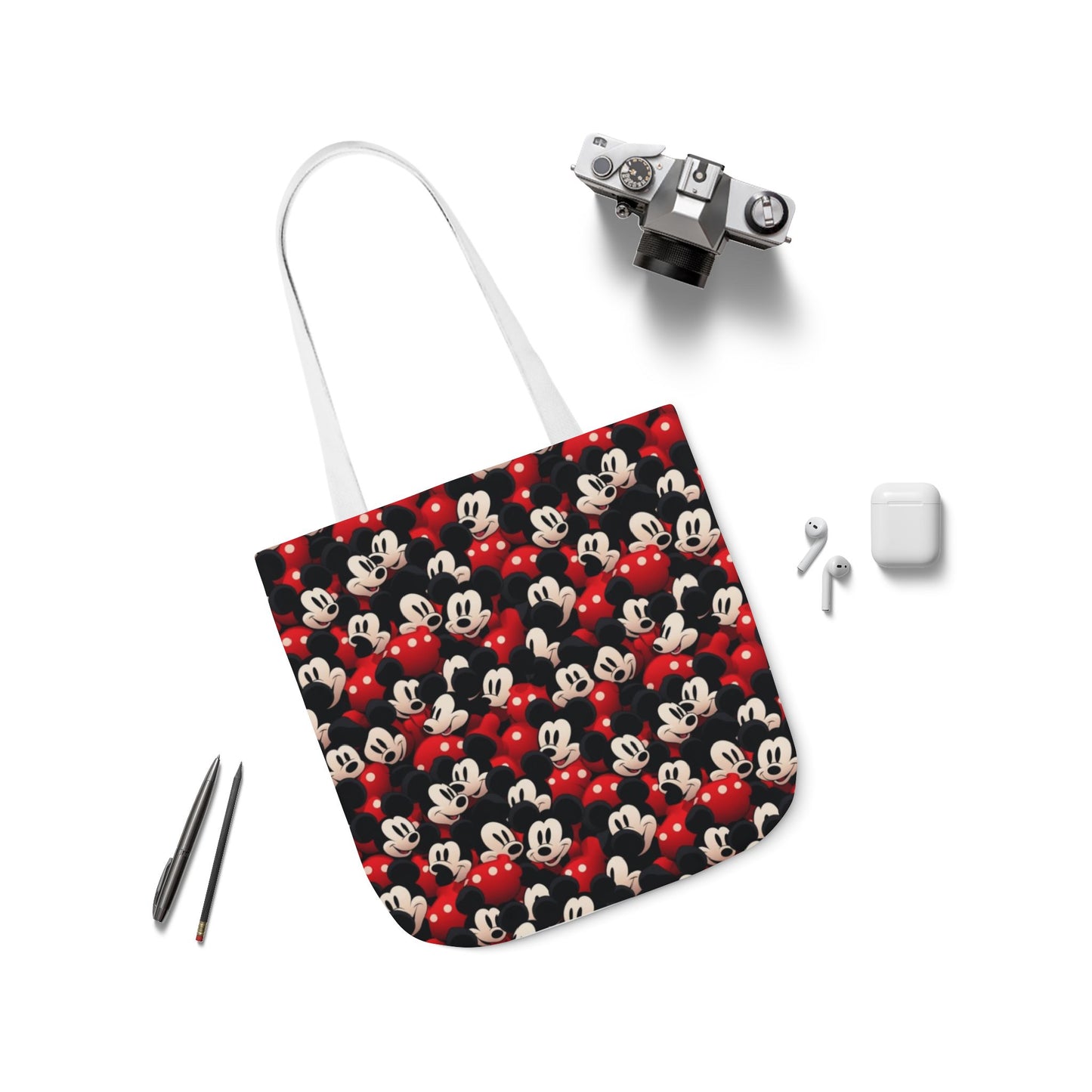 Mickey Mouse Canvas Tote — Retro Cartoon Character Allover Print