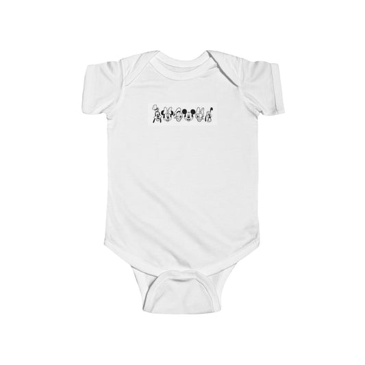Disney Baby Bodysuit — Minimal Mickey Mouse Character Lineup