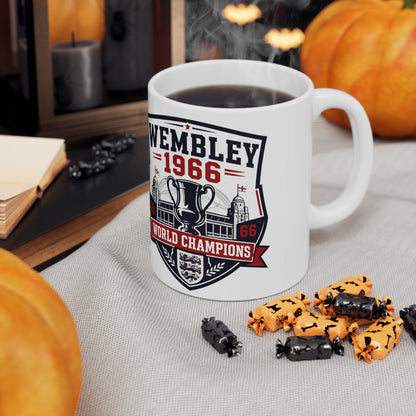 England Wembley 1966 World Champions Ceramic Coffee Mug — Football Vintage Trophy Design (11oz/15oz)
