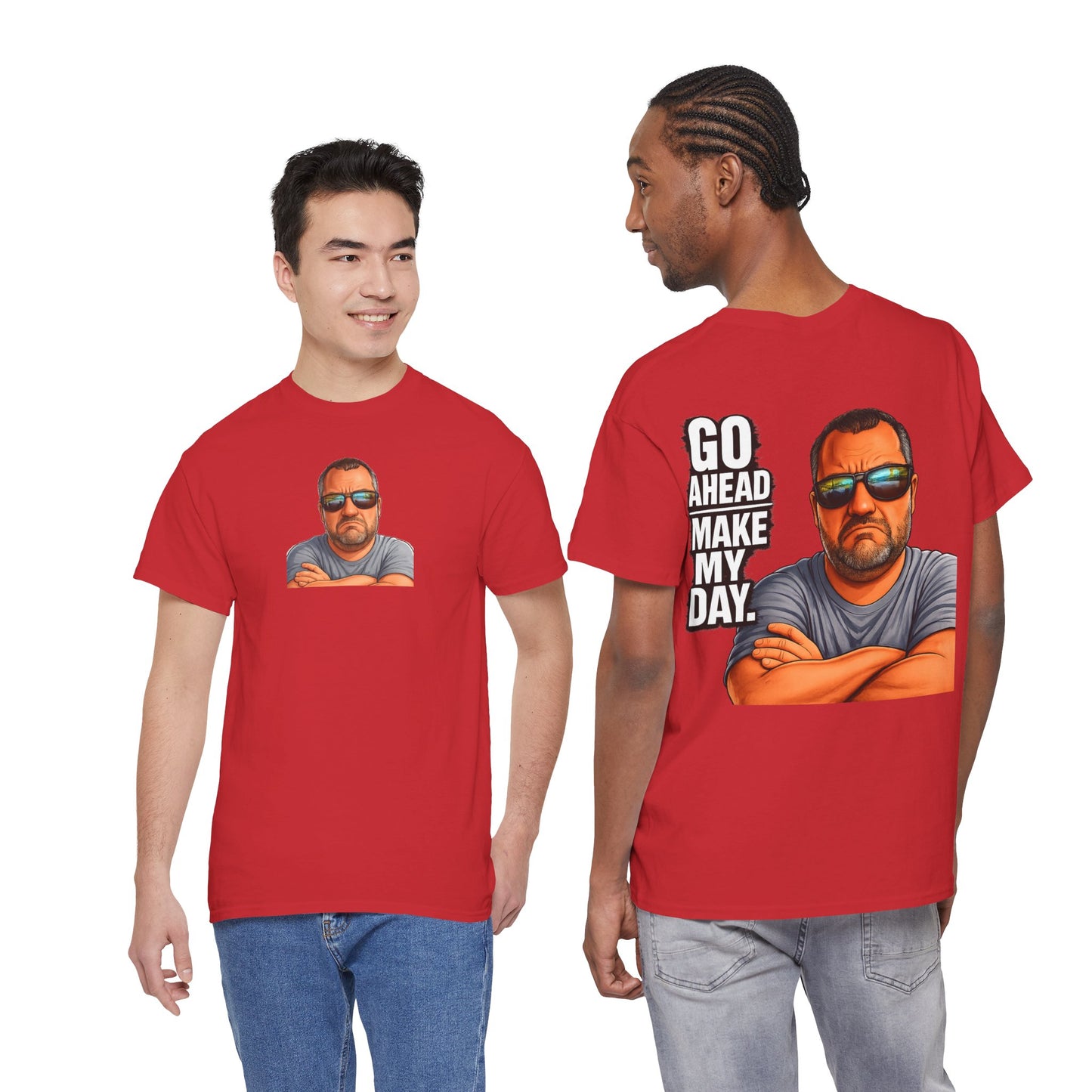 Go Ahead Make My Day T-Shirt — Sunglasses Guy Graphic Tee