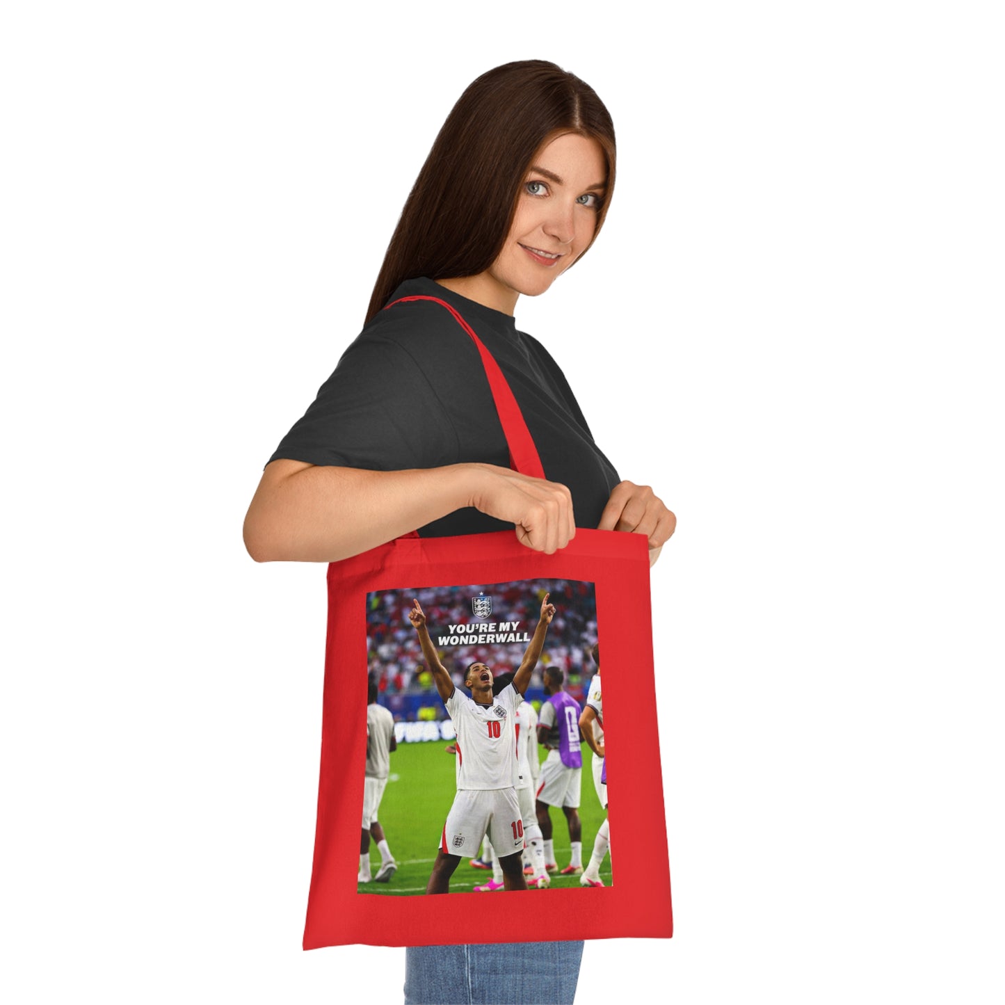 Jude Bellingham England Celebration Cotton Tote — "You're My Wonderwall" Stadium Photo Bag