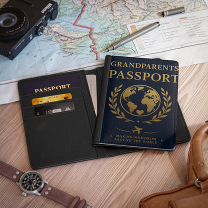 Grandparents Passport Cover — 'Grandparents Passport: Making Memories Around the World' Travel Wallet
