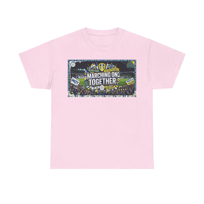 Leeds United T-Shirt — "Marching On Together" Fan Tee (Soccer Supporter Graphic)