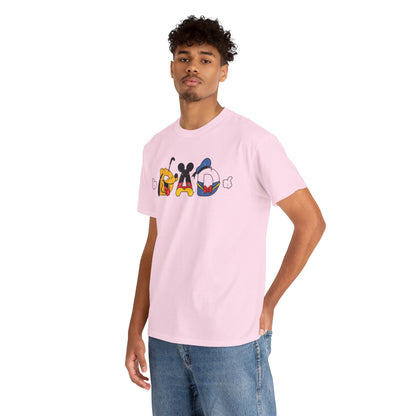 Disney Dad Character Graphic Tee — Playful Colorful Character Icons T-Shirt