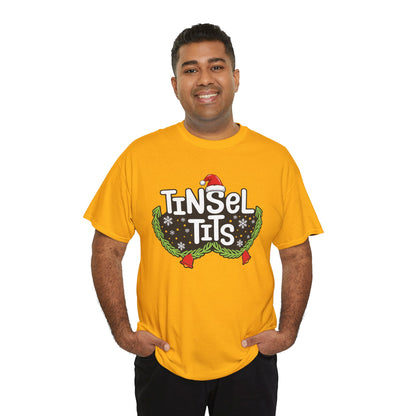 T-Shirt — "Tinsel Tits" Funny Christmas Wreath Holiday Tee