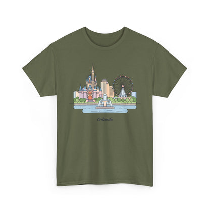 Orlando Skyline T-Shirt — Cute Cityscape Graphic Tee with 'Orlando' Text