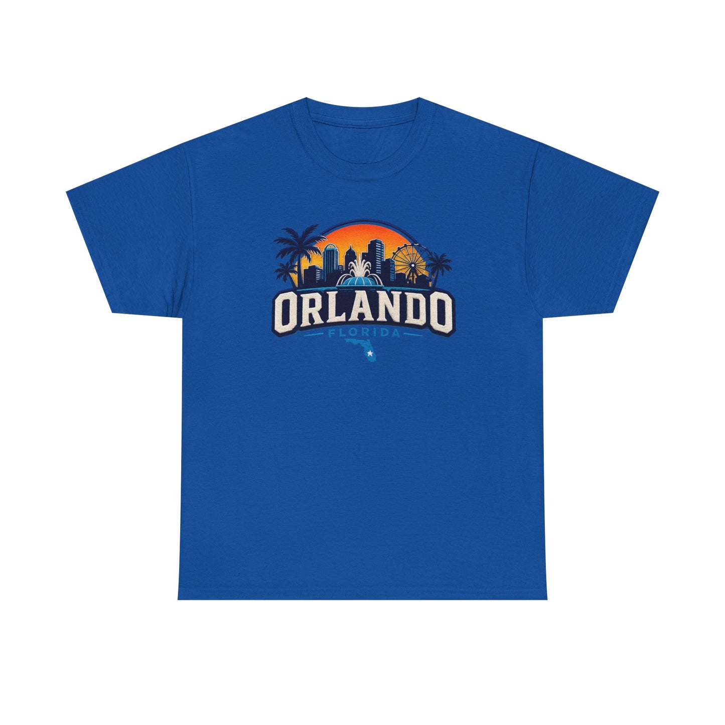 Orlando Florida Sunset T-Shirt — Retro Skyline & Palm Tree Vacation Tee