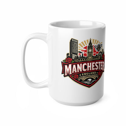 Manchester England Ceramic Coffee Cups, 11oz, 15oz