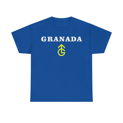 Granada TV Logo T-Shirt - Vintage Collegiate Tee with Yellow Emblem