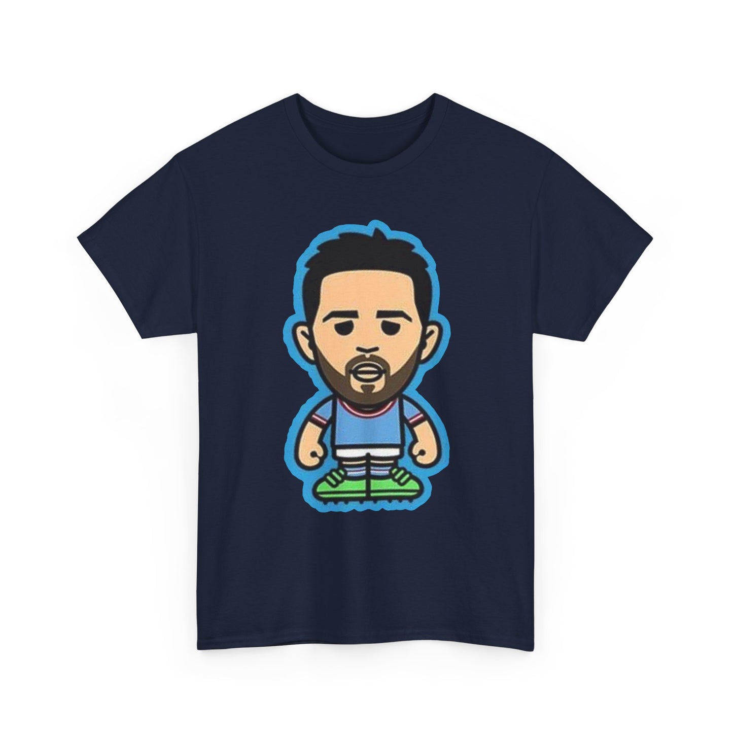 Bernardo Silva Manchester City Legend Graphic Tee — Player Cartoon Front & Tribute Poster Back
