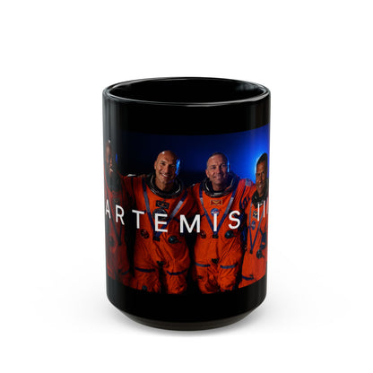 Artemis III Crew Photo Black Mug — NASA Spaceflight Coffee Cup