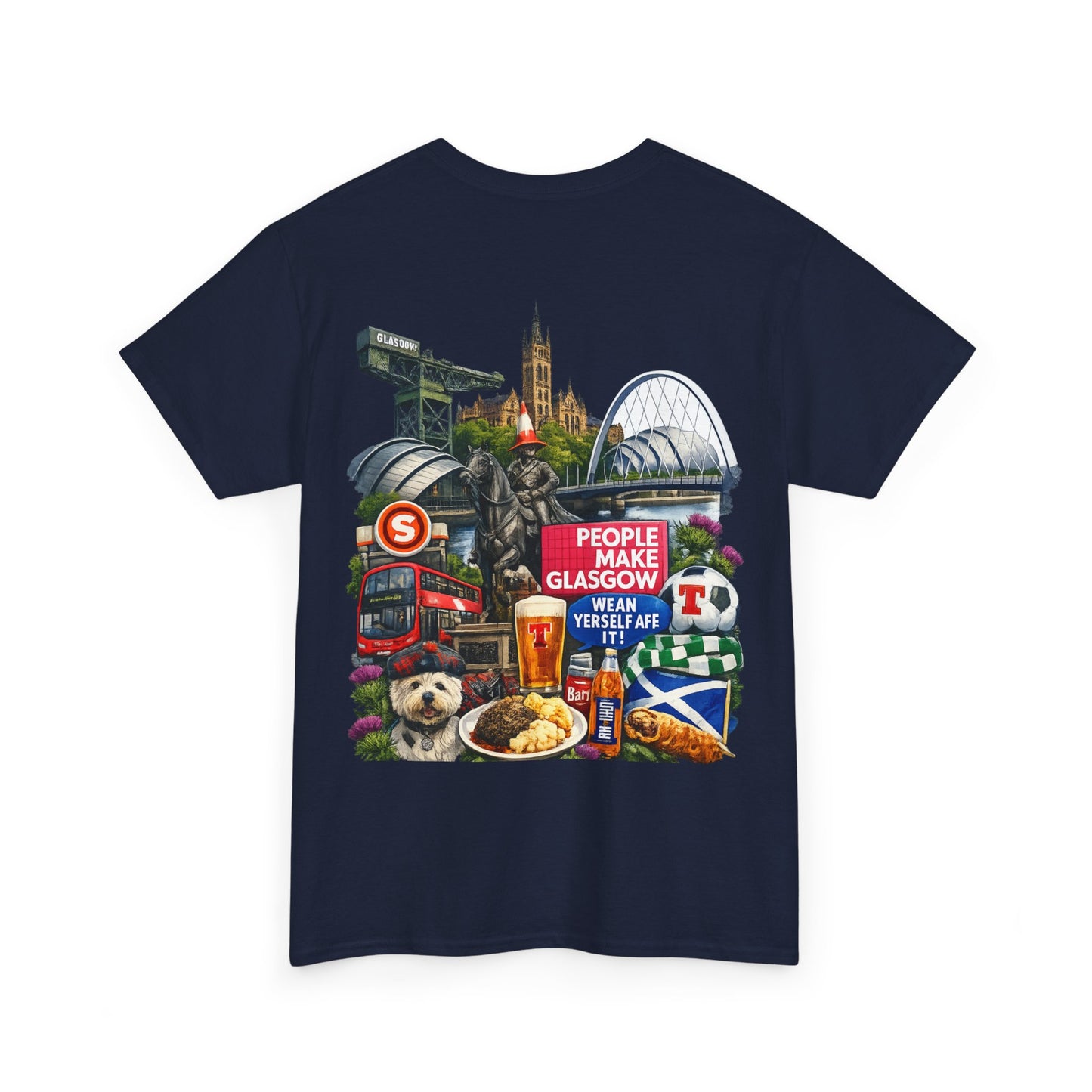 Glasgow Collage T-Shirt — "People Make Glasgow" Scottish City Souvenir Tee