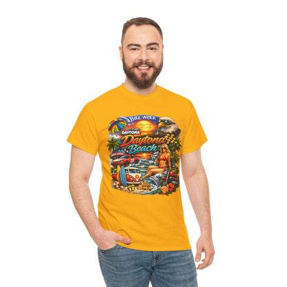 Daytona Beach Vintage Surf T-Shirt — Retro Sunset Palm Beach Tee