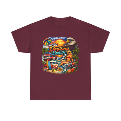 Daytona Beach Vintage Surf T-Shirt — Retro Sunset Palm Beach Tee