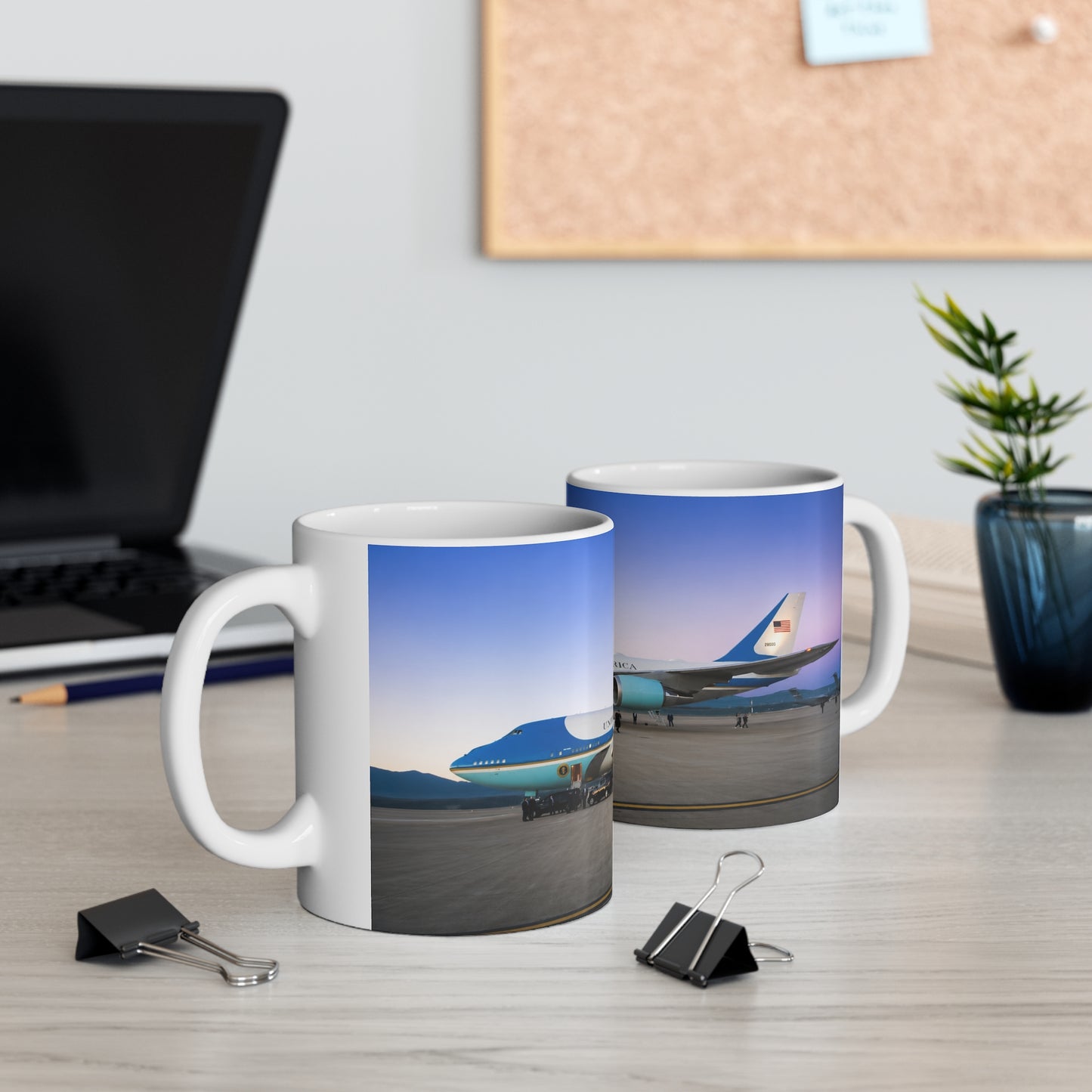 Air Force One Ceramic Coffee Mug — Presidential Plane Photo Coffee Cup (11oz, 15oz)
