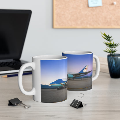 Air Force One Ceramic Coffee Mug — Presidential Plane Photo Coffee Cup (11oz, 15oz)