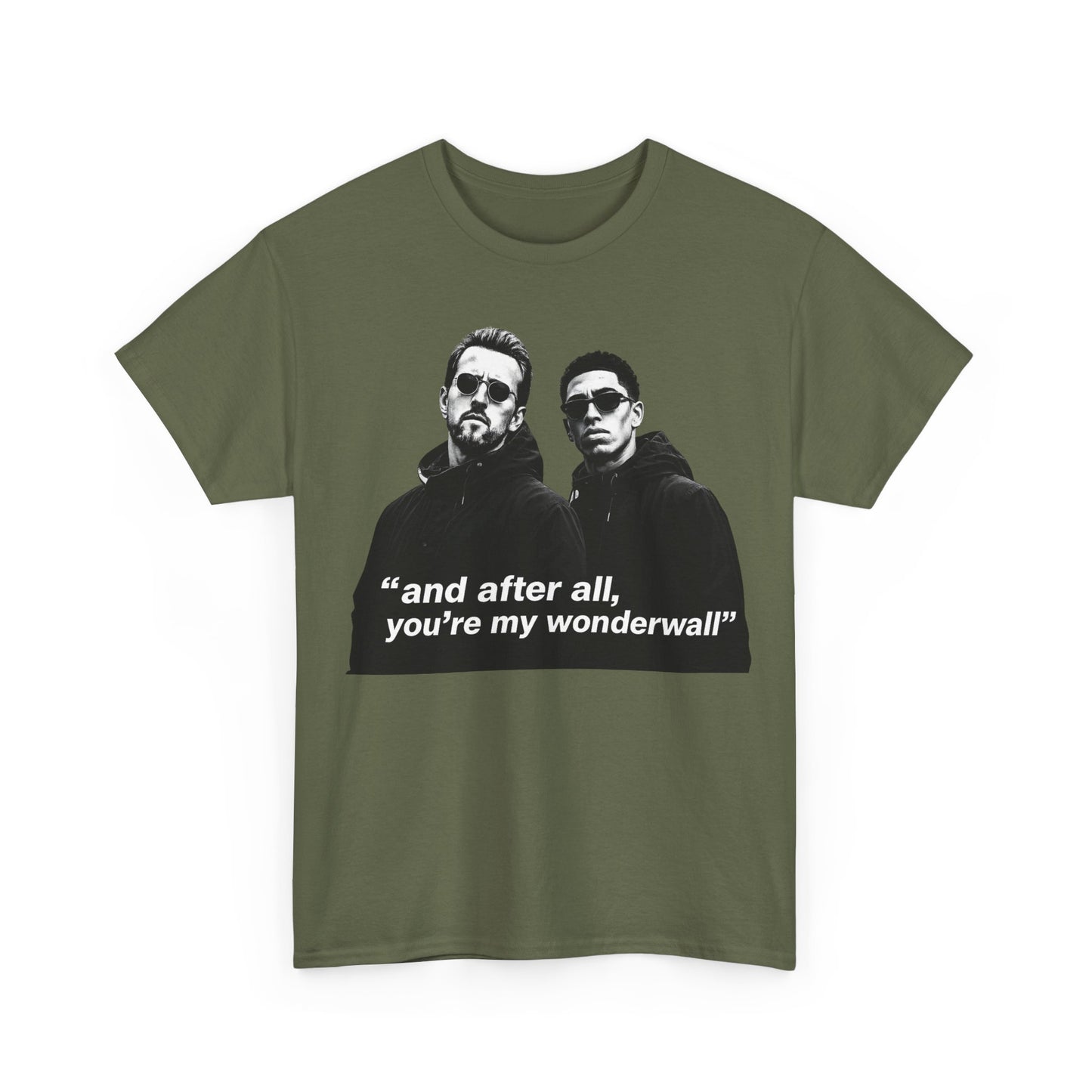 Kane and Bellingham Wonderwall Lyric T-Shirt — ‘and after all, you’re my wonderwall’ Retro Band Tee