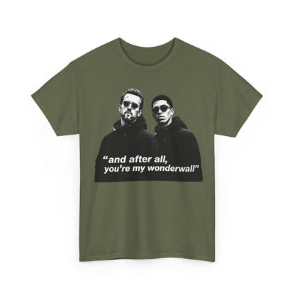 Kane and Bellingham Wonderwall Lyric T-Shirt — ‘and after all, you’re my wonderwall’ Retro Band Tee