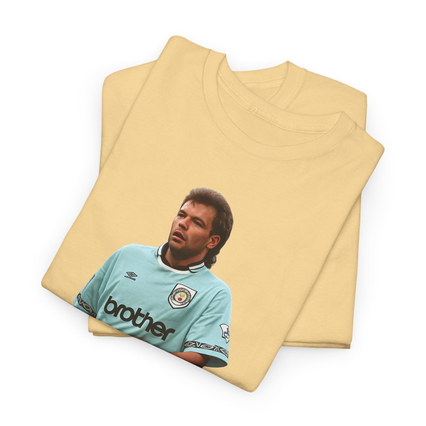 Uwe Rosler Manchester City Legend Graphic Tee - Retro Football Kit Print