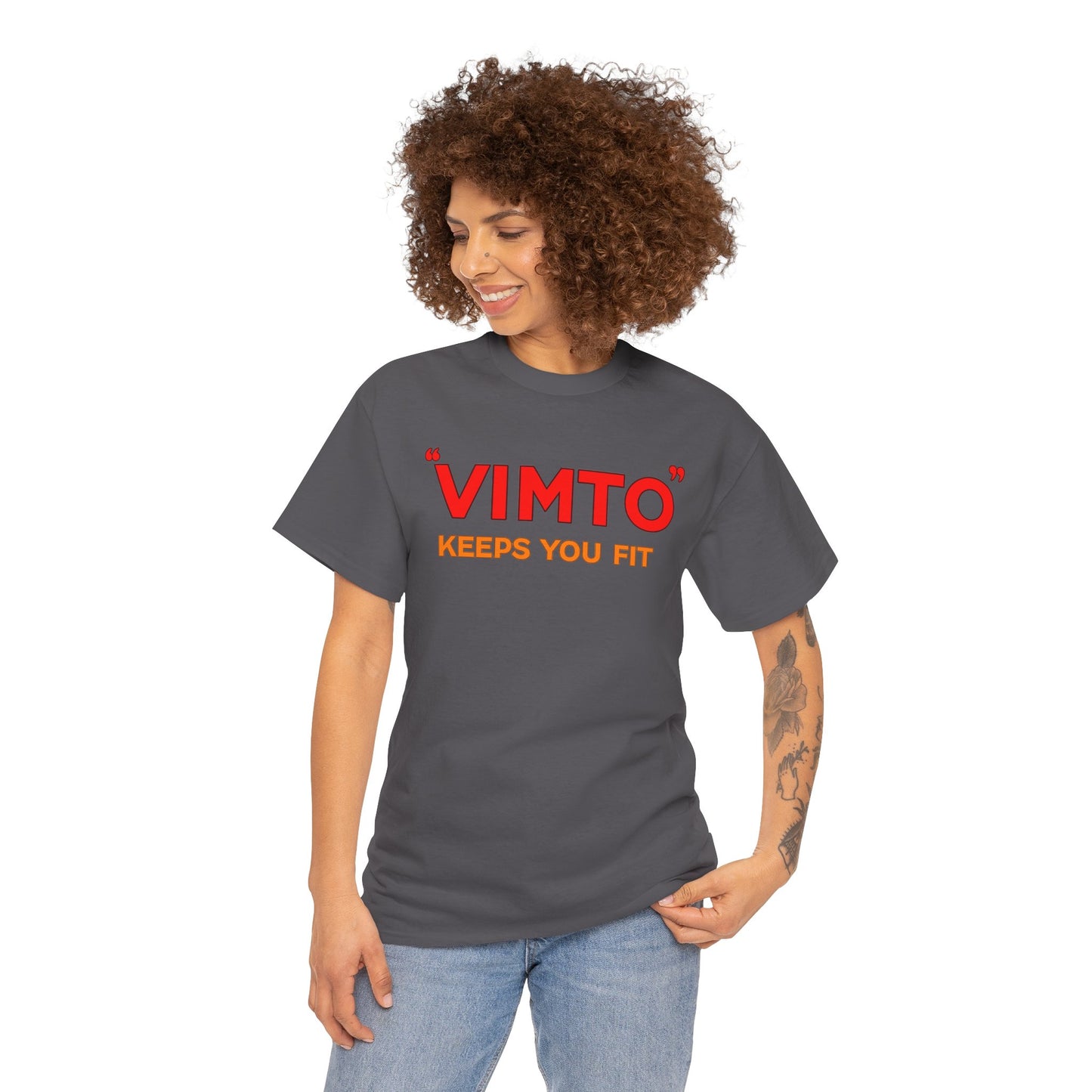 VIMTO "Keeps You Fit" Graphic Tee — Retro Beverage Logo T-Shirt