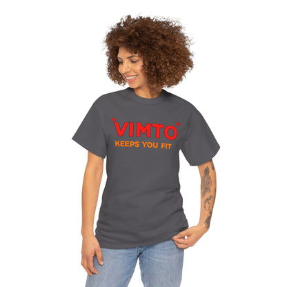 VIMTO "Keeps You Fit" Graphic Tee — Retro Beverage Logo T-Shirt