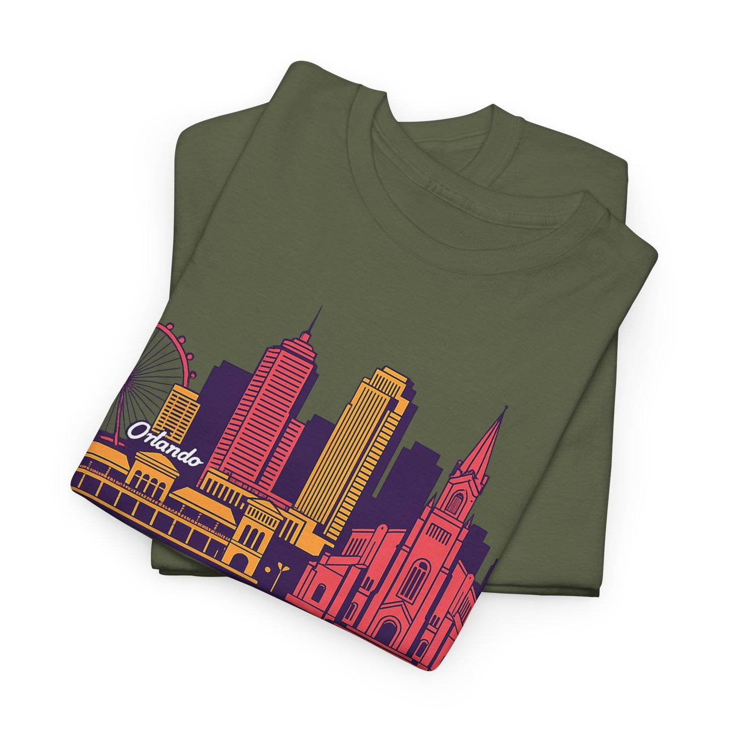 Orlando City Skyline T-Shirt — Colorful Urban Landmark Graphic Tee