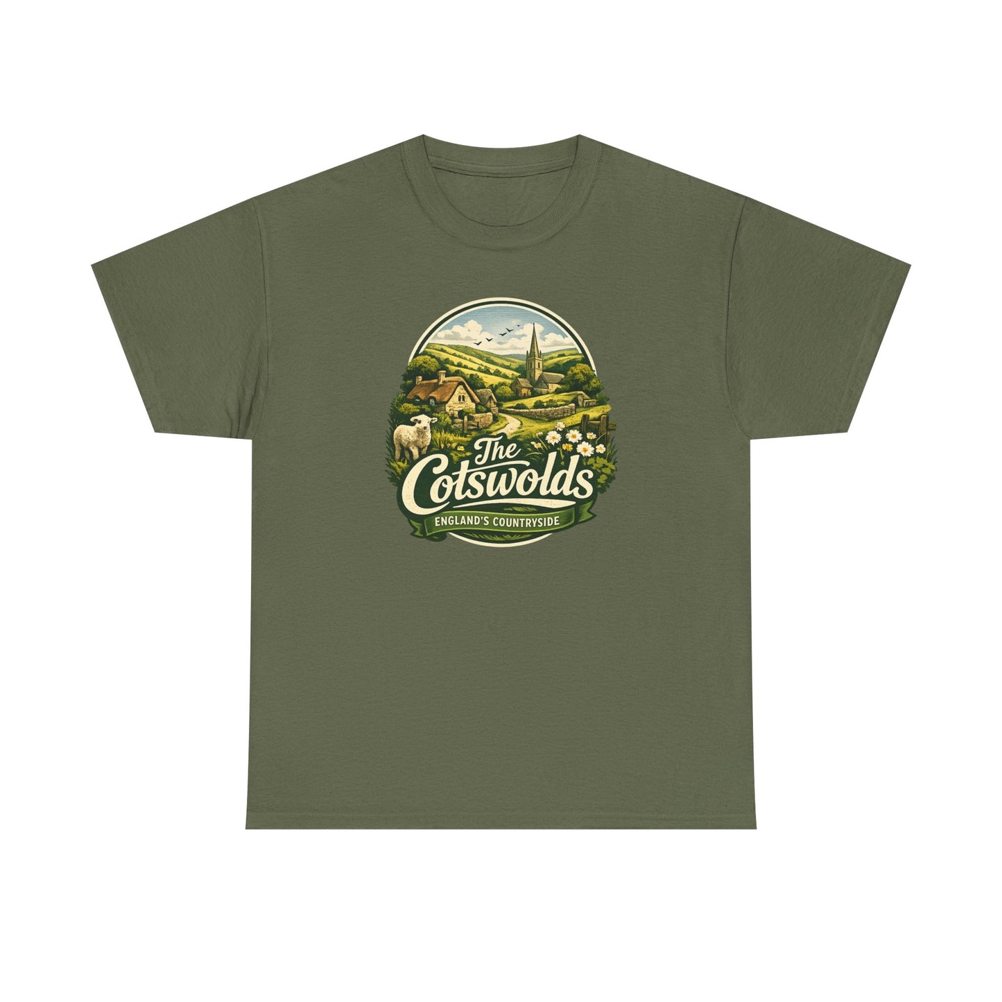 Cotswolds Vintage Landscape T‑Shirt — The Cotswolds Countryside Tee