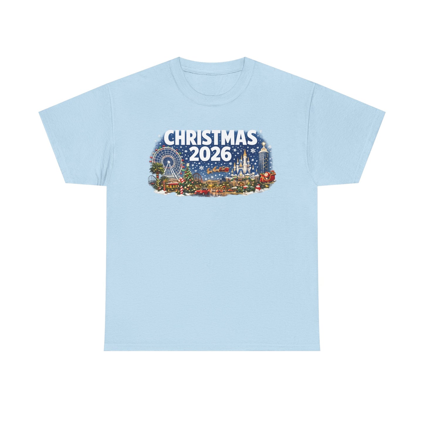 Christmas 2026 Holiday Tee — Festive Winter Village Graphic T-Shirt