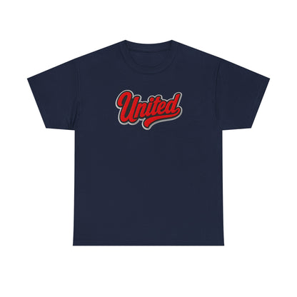 United Retro Script Tee — Vintage Red Logo T‑Shirt