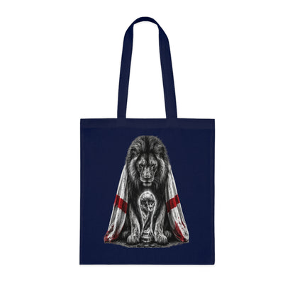England Lion Tote Bag – Protective Lion Illustration Cotton Tote