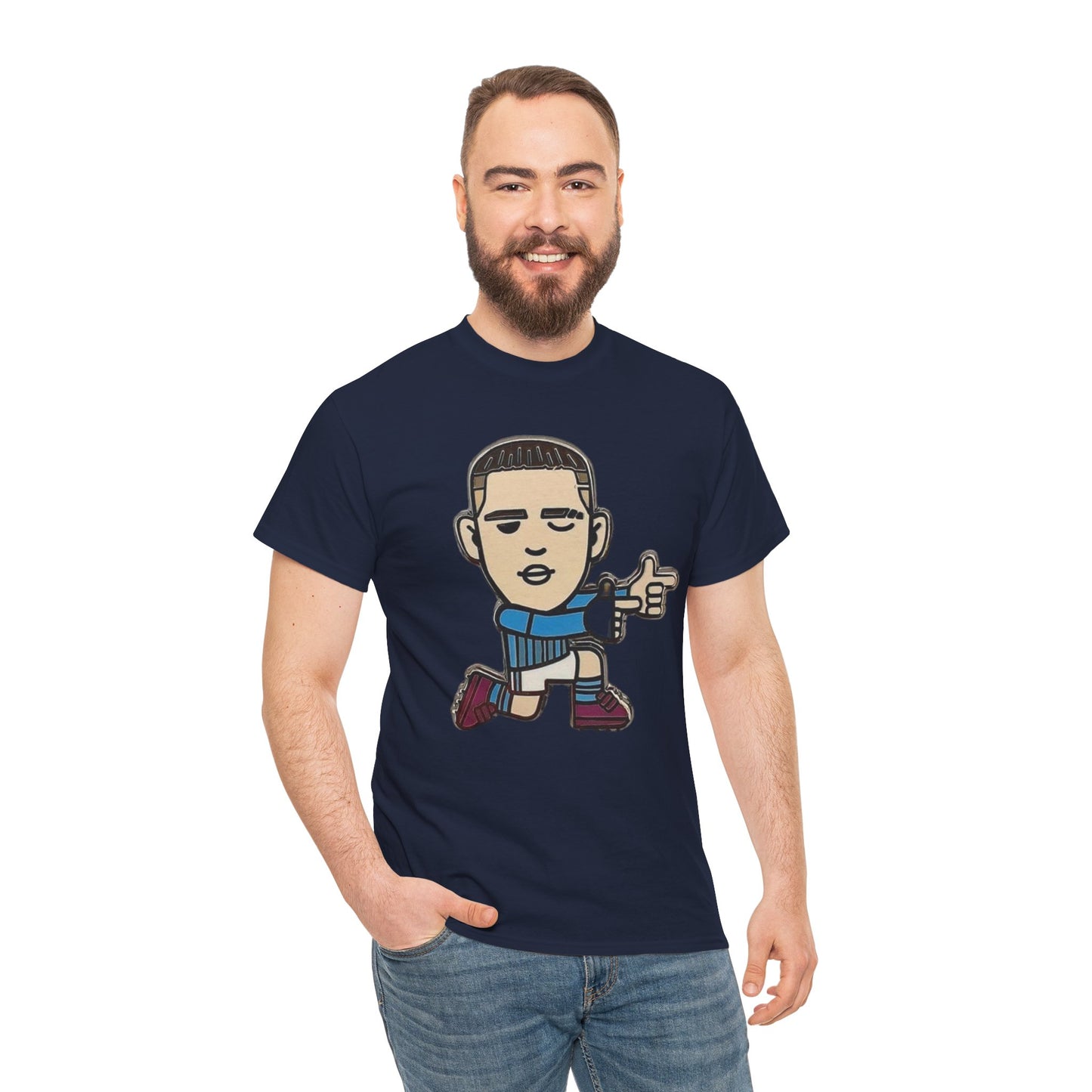 Phil Foden Cartoon Dance Pose Tee - Funky Character Graphic T-Shirt