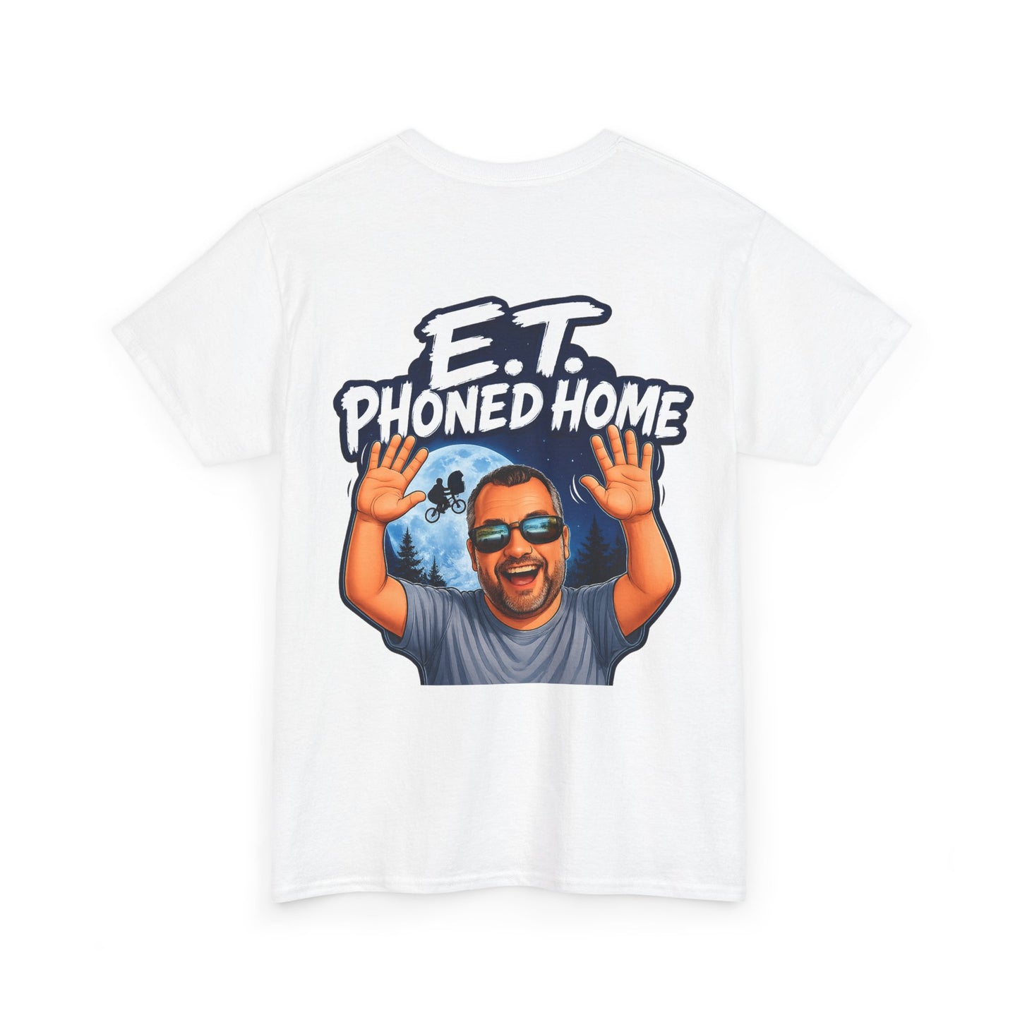 Graphic Tee — "E.T. Phoned Home" Smiling Guy Retro Design