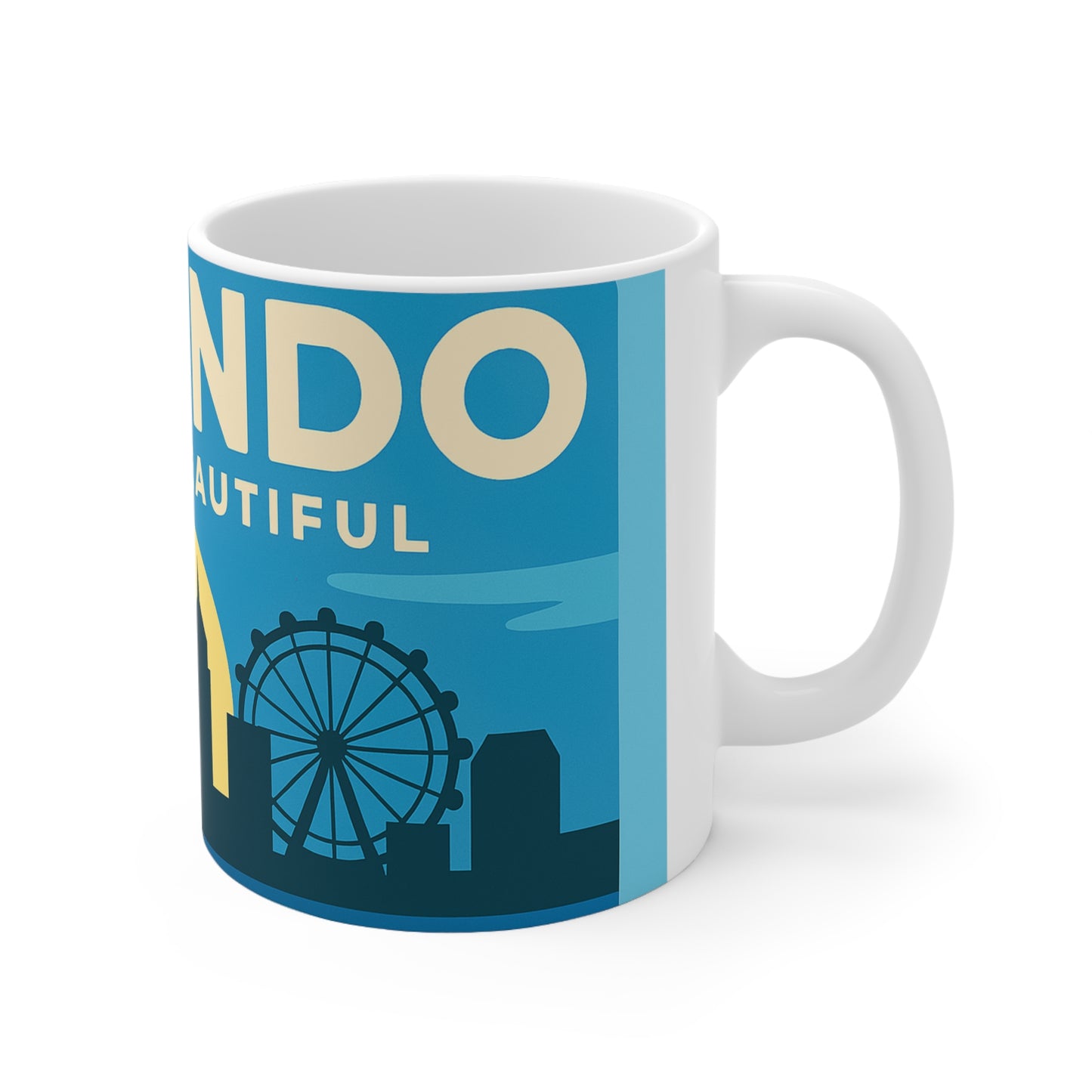 Orlando Skyline Coffee Mug — "Orlando The City Beautiful" Retro Travel Ceramic Cup