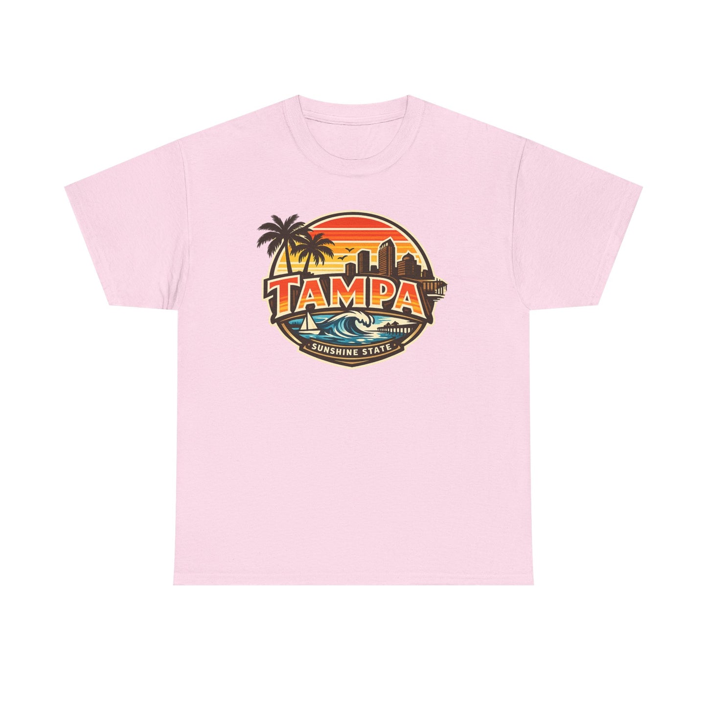 Tampa Retro Sunset T-Shirt – Vintage Palm Beach Skyline Tee