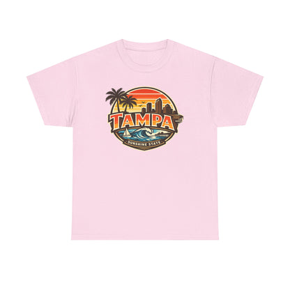 Tampa Retro Sunset T-Shirt – Vintage Palm Beach Skyline Tee