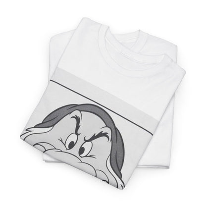 Grumpy Dwarf Graphic Tee — Vintage Cartoon Face "GRUMPY" Shirt