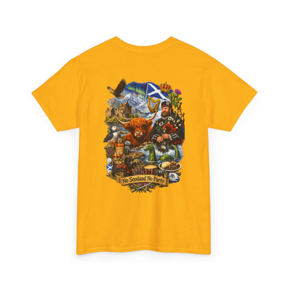 Scotland Collage T-Shirt — "No Scotland No Party" Scottish Heritage Tee