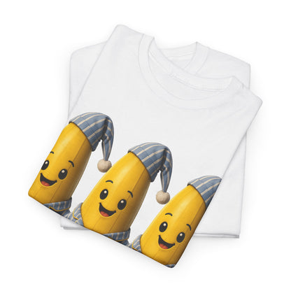 Bananas in Pyjamas – Three Smiling Bananas in Striped Pajamas Graphic T-Shirt