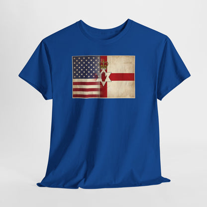 USA / Northern Ireland Flag T-Shirt – Vintage USA & Ulster Cross Tee