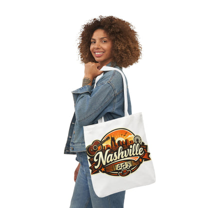 Nashville Sunset Tote Bag — Country Music Skyline Canvas Tote
