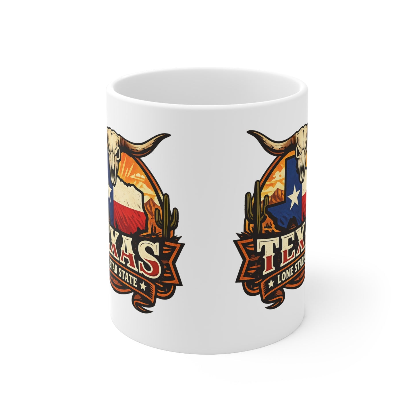 Texas Lone Star State Ceramic Coffee Cups, 11oz, 15oz