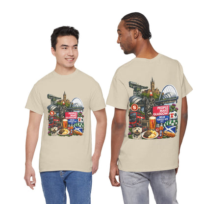 Glasgow Collage T-Shirt — "People Make Glasgow" Scottish City Souvenir Tee