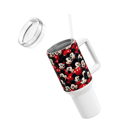 40oz Mickey Mouse Pattern Tumbler — Retro Cartoon Stainless Travel Cup