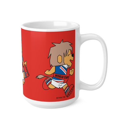 1966 World Cup Lion Soccer Mug — Retro Football Mascot Ceramic Coffee Cup (11oz, 15oz)