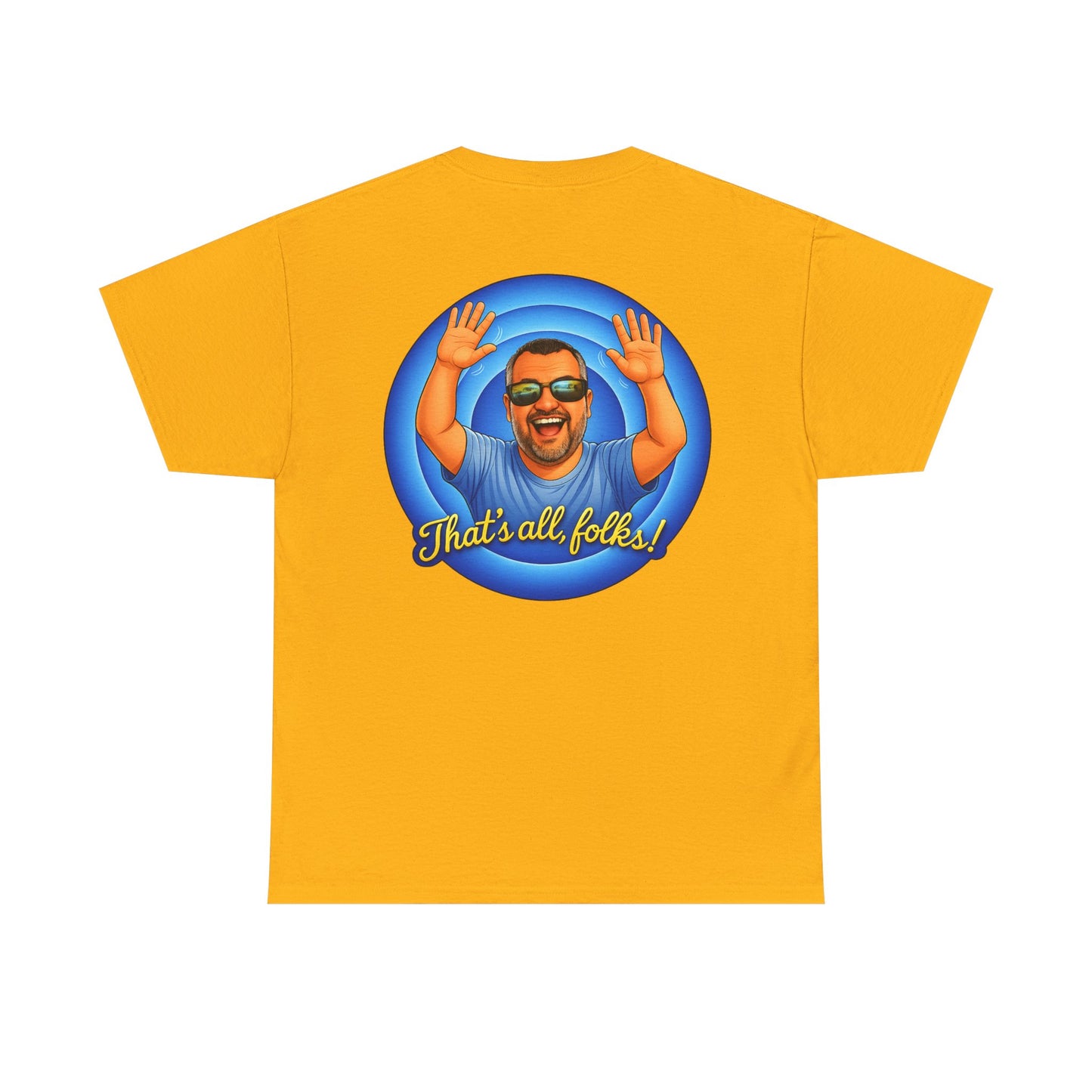 T-Shirt — "That's All, Folks!" Waving Portrait Graphic Tee
