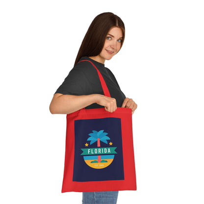 Florida Palm Beach Tote Bag – Retro State Travel Cotton Tote