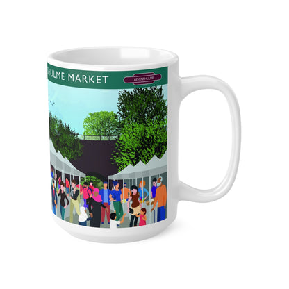 Levenshulme Market Ceramic Coffee Mug – 11oz & 15oz Illustrated Market Scene