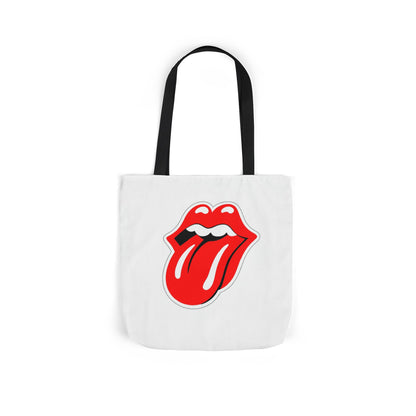 Rock & Roll Tongue Canvas Tote Bag — Retro Lip Graphic